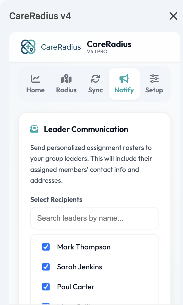 Leader Communication Email Roster